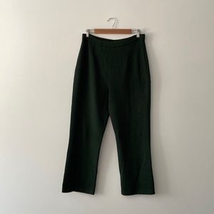 St John Collection Forest Green Santana Knit Wool Lounge Wide Leg Pants Size 10